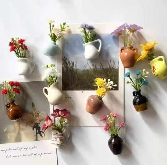 Fridge Magnet Vase Set Pack of 8